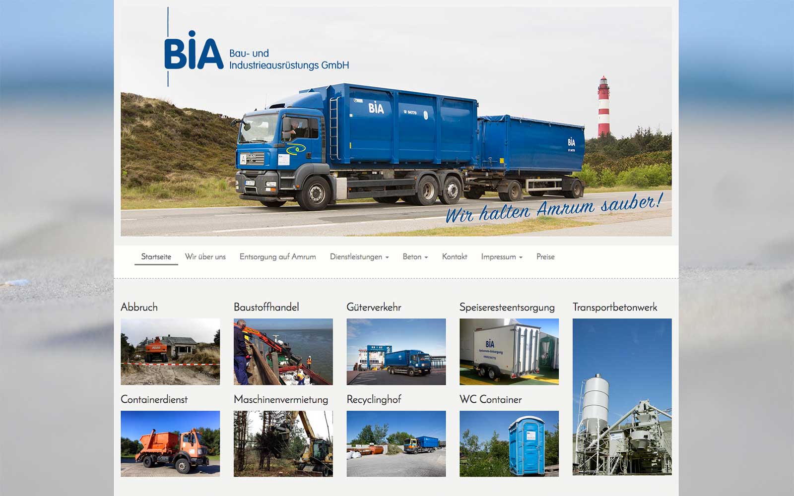 Die Firma BIA Bau- und Industrieausrüstungs GmbH ist seit September 2002 auf der Insel Amrum tätig